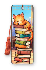 Cat Books Bookmark